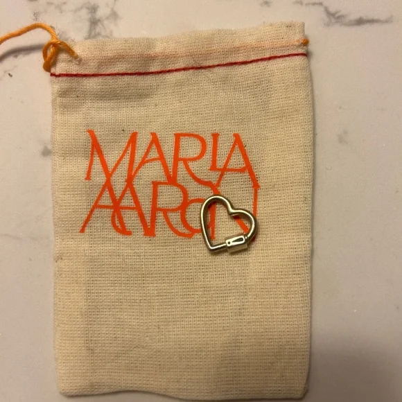 Marla Aaron Heart Lock “Lock Your Mom” Sterling Silver Carabiner Charm - Picture 3 of 5